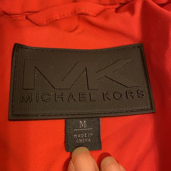 Michael Kors Jacket Men M Black Fleece Teddy Full Zip Mixed Media Elastic Waist - Picture 2 of 13